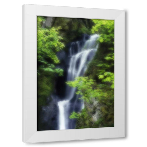Canada, BC, Langford Waterfall at Goldstream PP White Modern Wood Framed Art Print by Bush, Marie