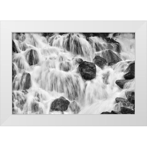 Canada-British Columbia-Pemberton Detail of waterfall rapids White Modern Wood Framed Art Print by Jaynes Gallery