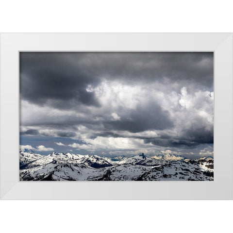 Canada-British Columbia-Garibaldi Provincial Park Storm clouds over Fitzsimmons Range  White Modern Wood Framed Art Print by Jaynes Gallery