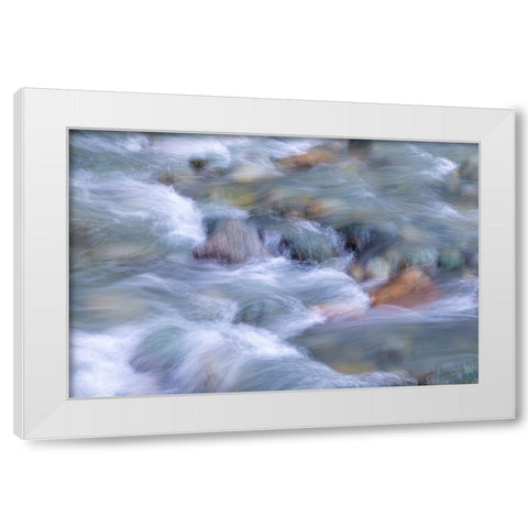 Canada-British Columbia-Whistler Fitzsimmons Creek rapids  White Modern Wood Framed Art Print by Jaynes Gallery