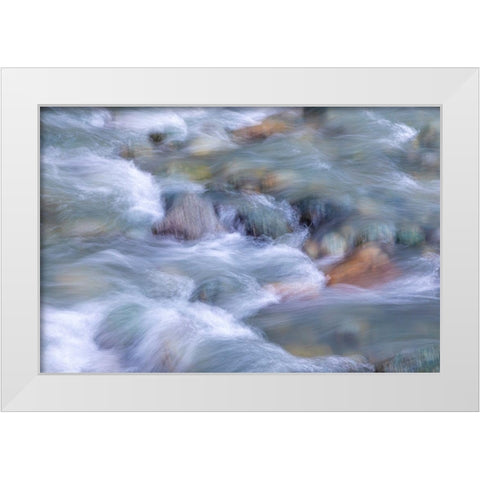 Canada-British Columbia-Whistler Fitzsimmons Creek rapids  White Modern Wood Framed Art Print by Jaynes Gallery