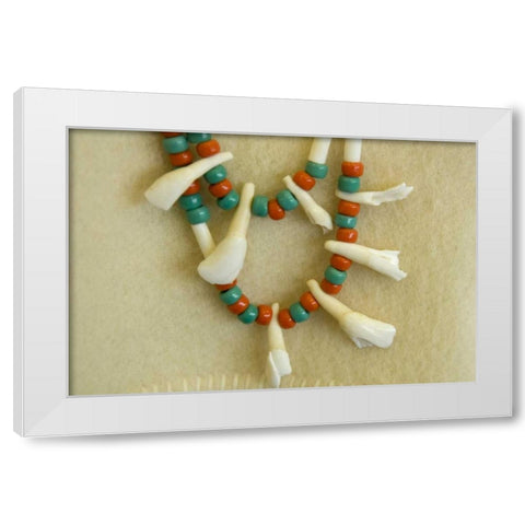 Canada, Manitoba, Churchill, Inuit necklace White Modern Wood Framed Art Print by Kaveney, Wendy