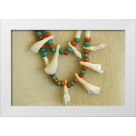 Canada, Manitoba, Churchill, Inuit necklace White Modern Wood Framed Art Print by Kaveney, Wendy