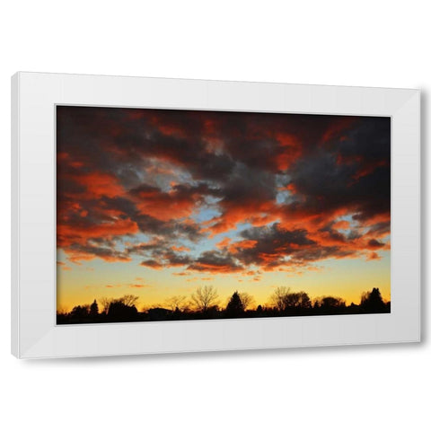 Canada, Manitoba, Winnipeg Clouds at sunset White Modern Wood Framed Art Print by Grandmaison, Mike