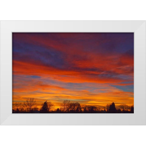 Canada, Manitoba, Winnipeg Sky at sunset White Modern Wood Framed Art Print by Grandmaison, Mike