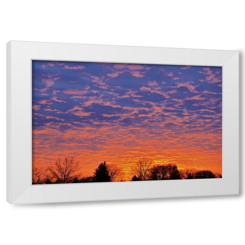 Canada, Manitoba, Winnipeg Clouds at sunset White Modern Wood Framed Art Print by Grandmaison, Mike