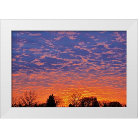 Canada, Manitoba, Winnipeg Clouds at sunset White Modern Wood Framed Art Print by Grandmaison, Mike