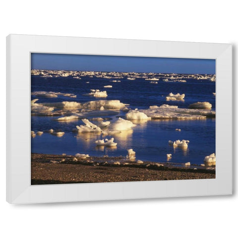 Canada, Churchill, ice floe in Hudson Bay White Modern Wood Framed Art Print by Grandmaison, Mike