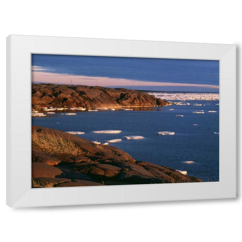 Canada, Churchill, ice floe in Hudson Bay White Modern Wood Framed Art Print by Grandmaison, Mike