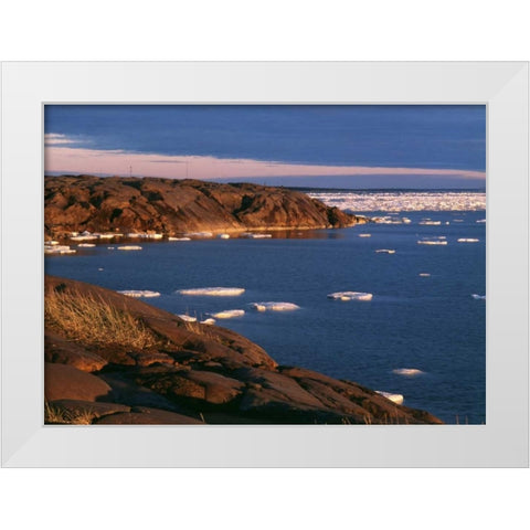 Canada, Churchill, ice floe in Hudson Bay White Modern Wood Framed Art Print by Grandmaison, Mike