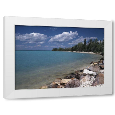 Canada, Manitoba, Little Limestone Lake White Modern Wood Framed Art Print by Grandmaison, Mike