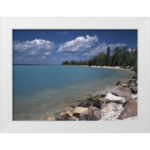 Canada, Manitoba, Little Limestone Lake White Modern Wood Framed Art Print by Grandmaison, Mike