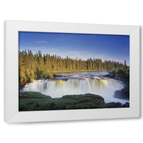 Canada, Manitoba, Pisew Falls White Modern Wood Framed Art Print by Grandmaison, Mike