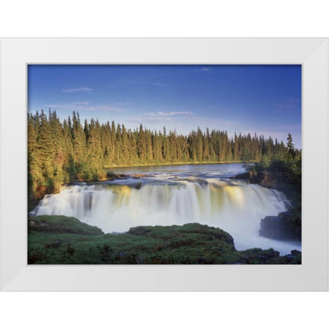 Canada, Manitoba, Pisew Falls White Modern Wood Framed Art Print by Grandmaison, Mike