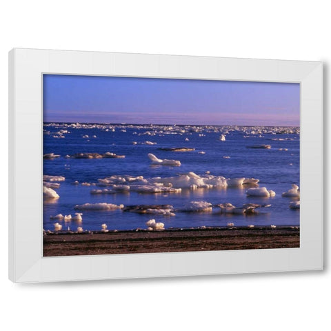 Canada, Churchill, ice floe in Hudson Bay White Modern Wood Framed Art Print by Grandmaison, Mike