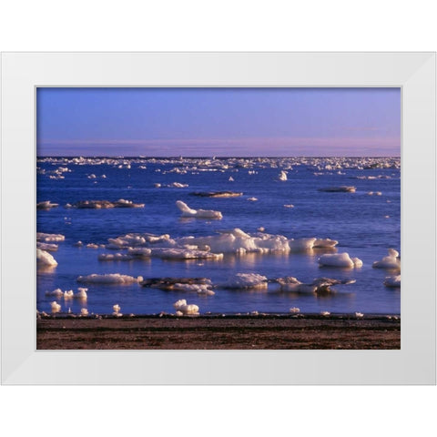 Canada, Churchill, ice floe in Hudson Bay White Modern Wood Framed Art Print by Grandmaison, Mike