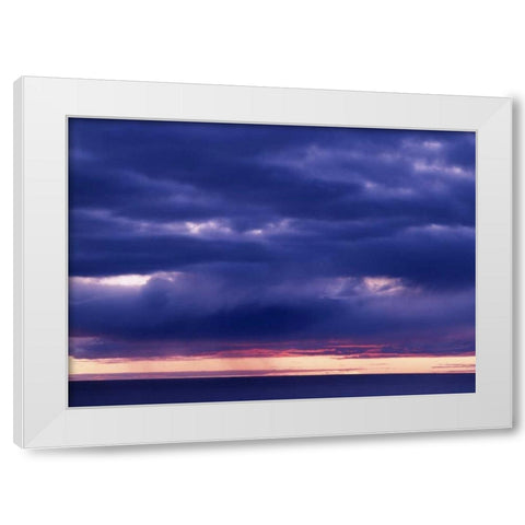 Canada, Churchill, storm cloud in Hudson Bay White Modern Wood Framed Art Print by Grandmaison, Mike