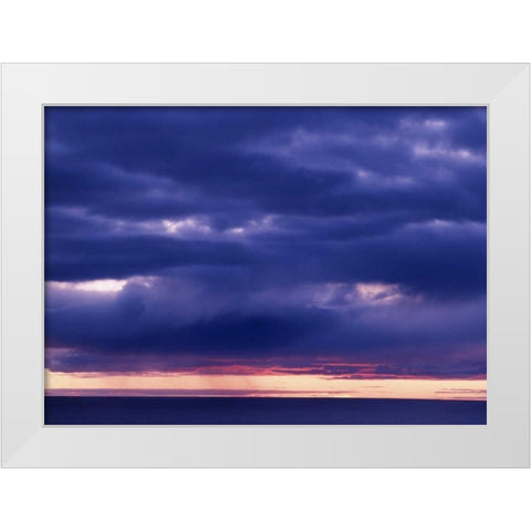 Canada, Churchill, storm cloud in Hudson Bay White Modern Wood Framed Art Print by Grandmaison, Mike