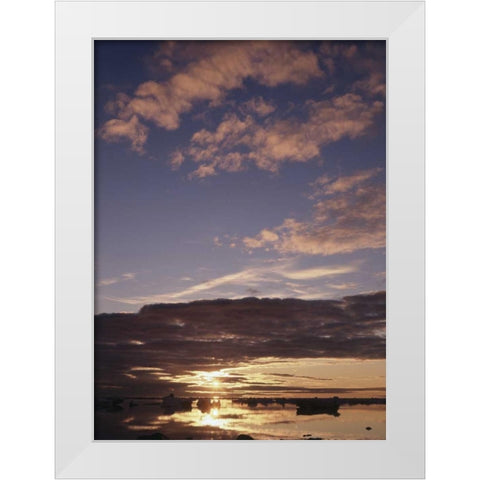 Canada, Churchill, Sunset view at Hudson Bay White Modern Wood Framed Art Print by Grandmaison, Mike