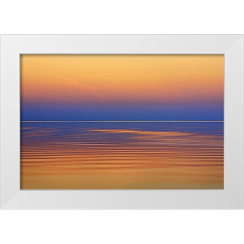 Canada, Matlock Lake Winnipeg after a sunset White Modern Wood Framed Art Print by Grandmaison, Mike