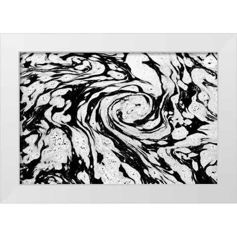 Canada, Manitoba Foam patterns in water White Modern Wood Framed Art Print by Grandmaison, Mike