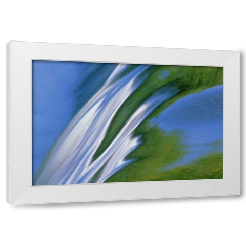 Canada, Whiteshell PP Rainbow Falls in spring White Modern Wood Framed Art Print by Grandmaison, Mike