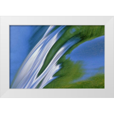Canada, Whiteshell PP Rainbow Falls in spring White Modern Wood Framed Art Print by Grandmaison, Mike
