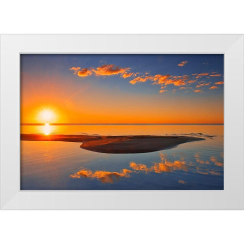 Canada-Manitoba-Matlock Sunrise on Lake Winnipeg White Modern Wood Framed Art Print by Jaynes Gallery