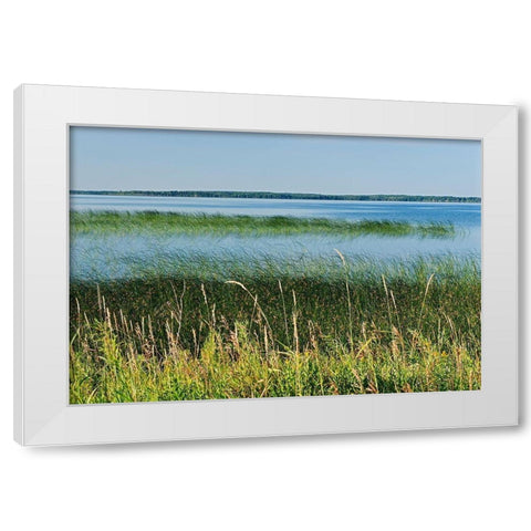 Canada-Manitoba-Riding Mountain National Park Clear Lake landscape White Modern Wood Framed Art Print by Jaynes Gallery