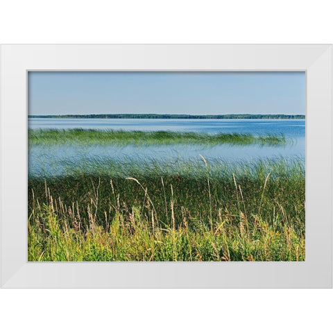 Canada-Manitoba-Riding Mountain National Park Clear Lake landscape White Modern Wood Framed Art Print by Jaynes Gallery