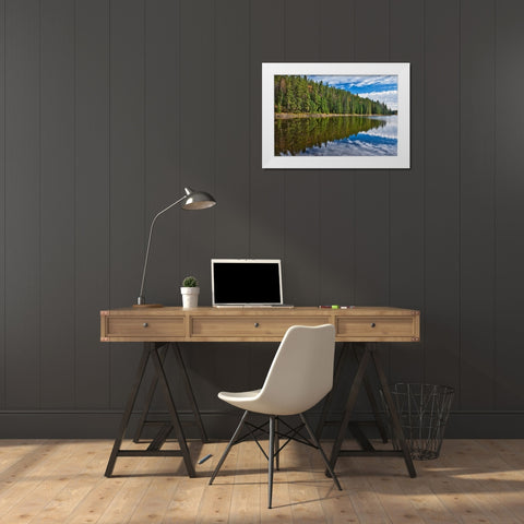 Canada- Manitoba. Prieston Lake Duck Mountain Provincial Park. White Modern Wood Framed Art Print by Jaynes Gallery