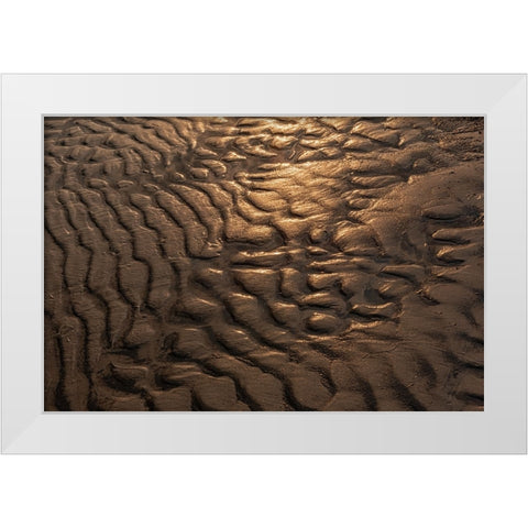 Canada- Manitoba- Winnipeg. Wave patterns on sandy beach of Lake Winnipeg. White Modern Wood Framed Art Print by Jaynes Gallery