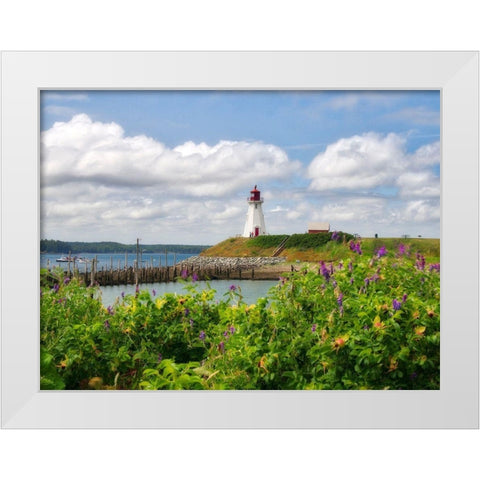 Canada-New Brunswick-Campobello Island Mulholland Point Lighthouse White Modern Wood Framed Art Print by Eggers, Julie