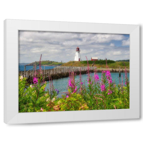Canada-New Brunswick-Campobello Island Mulholland Point Lighthouse White Modern Wood Framed Art Print by Eggers, Julie