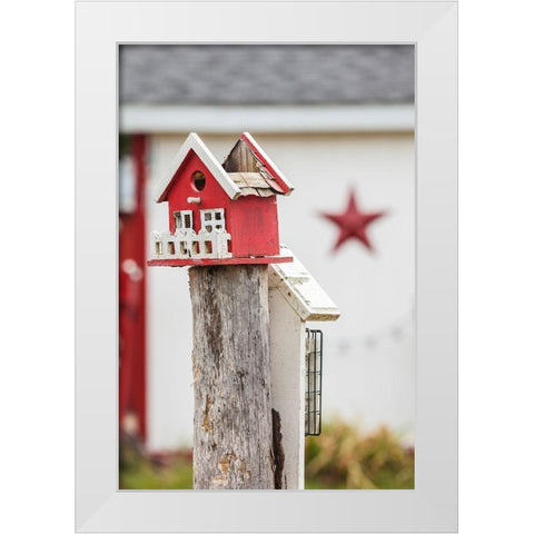 Canada-New Brunswick-Kennebecasis River Valley-Smiths Creek-birdhouses White Modern Wood Framed Art Print by Bibikow, Walter