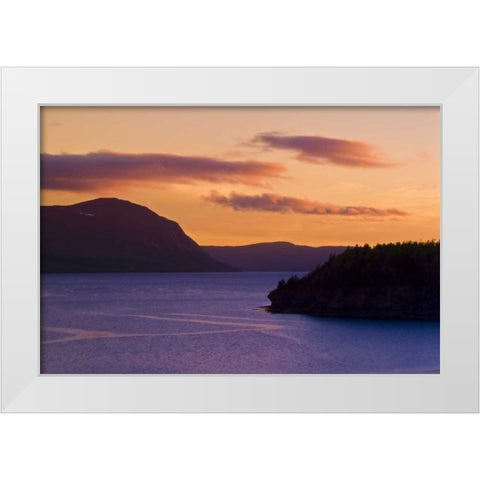 Canada, Newfoundland Humber River at dusk White Modern Wood Framed Art Print by Grandmaison, Mike