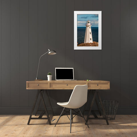 Cape Spear Lighthouse National Historic Site-Cape Spear-St Johns-Newfoundland-Canada White Modern Wood Framed Art Print by DeFreitas, Michael