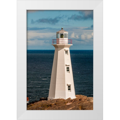 Cape Spear Lighthouse National Historic Site-Cape Spear-St Johns-Newfoundland-Canada White Modern Wood Framed Art Print by DeFreitas, Michael