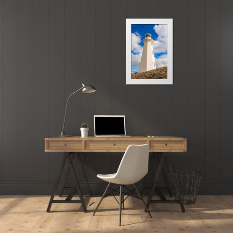Cape Spear Lighthouse National Historic Site-Cape Spear-St Johns-Newfoundland-Canada White Modern Wood Framed Art Print by DeFreitas, Michael