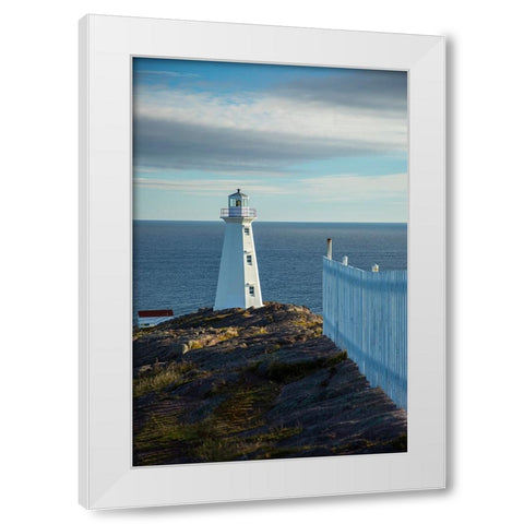 Canada-Newfoundland-Cape Spear Lighthouse White Modern Wood Framed Art Print by Wall, Patrick J.