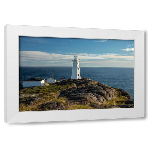 Canada-Newfoundland-Cape Spear Lighthouse White Modern Wood Framed Art Print by Wall, Patrick J.