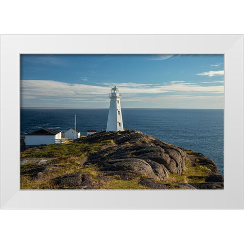 Canada-Newfoundland-Cape Spear Lighthouse White Modern Wood Framed Art Print by Wall, Patrick J.