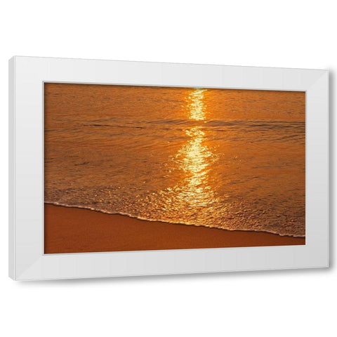Canada-Nova Scotia Sunrise on Aspy Bay White Modern Wood Framed Art Print by Jaynes Gallery
