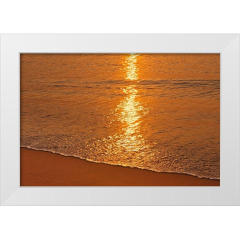 Canada-Nova Scotia Sunrise on Aspy Bay White Modern Wood Framed Art Print by Jaynes Gallery