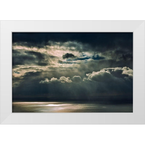 Canada-Nova Scotia-Cape Breton Island Storm clouds on Cabot Strait White Modern Wood Framed Art Print by Jaynes Gallery