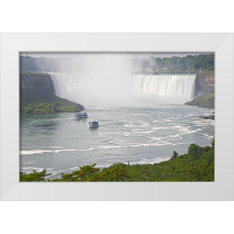 Canada, Ontario, Sightseeing at Niagara Falls White Modern Wood Framed Art Print by Lord, Fred