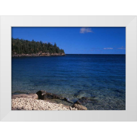 Canada, Ontario, lake Huron in Bruce Peninsula NP White Modern Wood Framed Art Print by Grandmaison, Mike