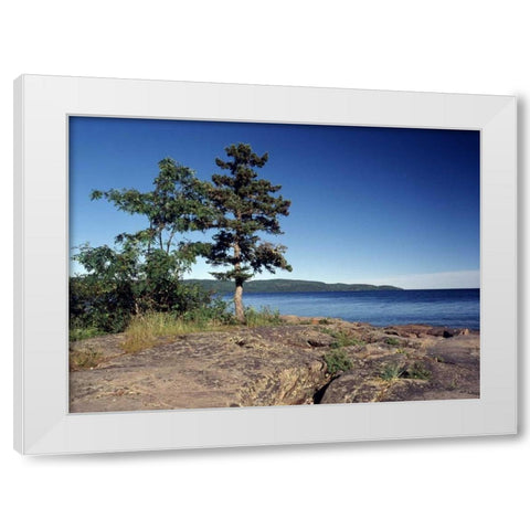 Canada, Ontario, Rossport, Lake Superior White Modern Wood Framed Art Print by Grandmaison, Mike