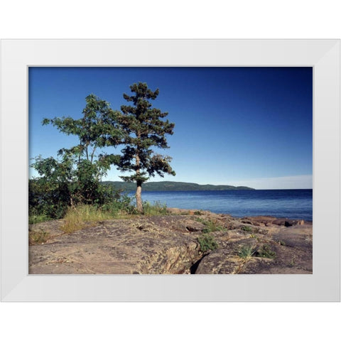 Canada, Ontario, Rossport, Lake Superior White Modern Wood Framed Art Print by Grandmaison, Mike