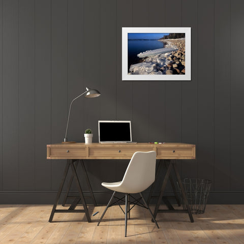 Canada, Ontario, Rossport, Lake Superior White Modern Wood Framed Art Print by Grandmaison, Mike